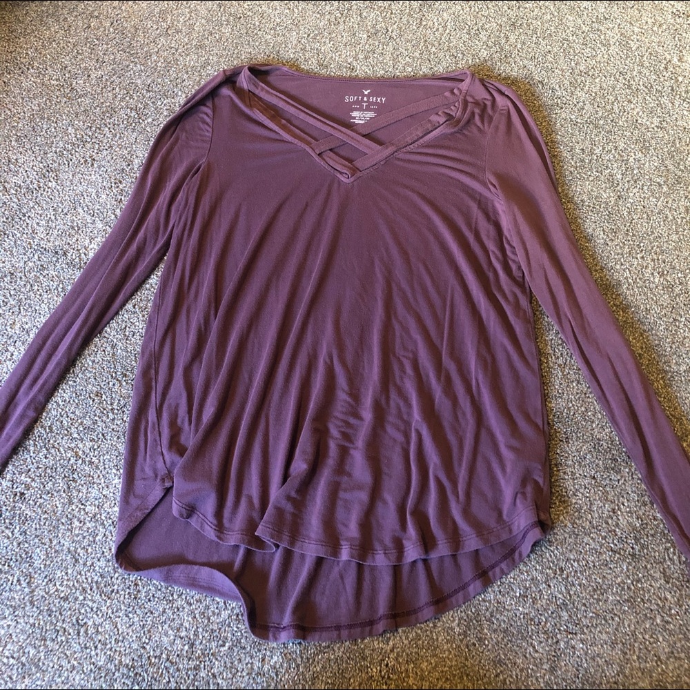 long sleeve and a stripped crop top long sleeve